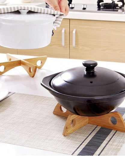 Bamboo Cross Pot Stand