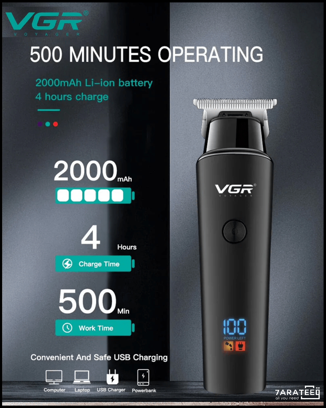 VGR Compact Portable Electric Shaver Machine