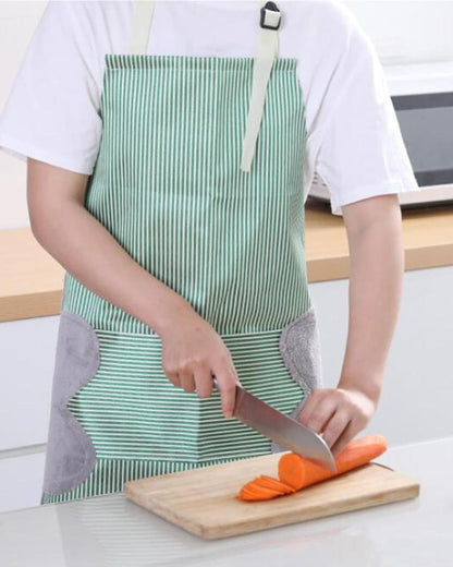 Striped Cooking Apron with Wipe Hands