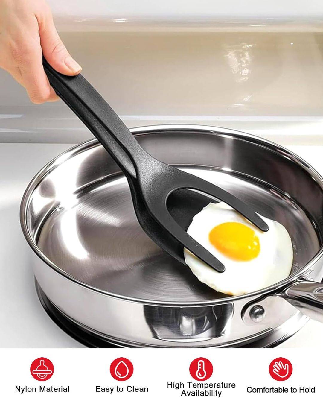 2 In 1 Frying Spatula Tong