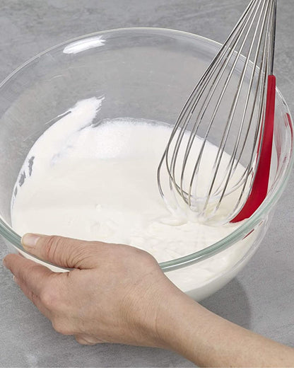 2-in-1 Stainless Steel Whisk with Integrated Bowl Scraper