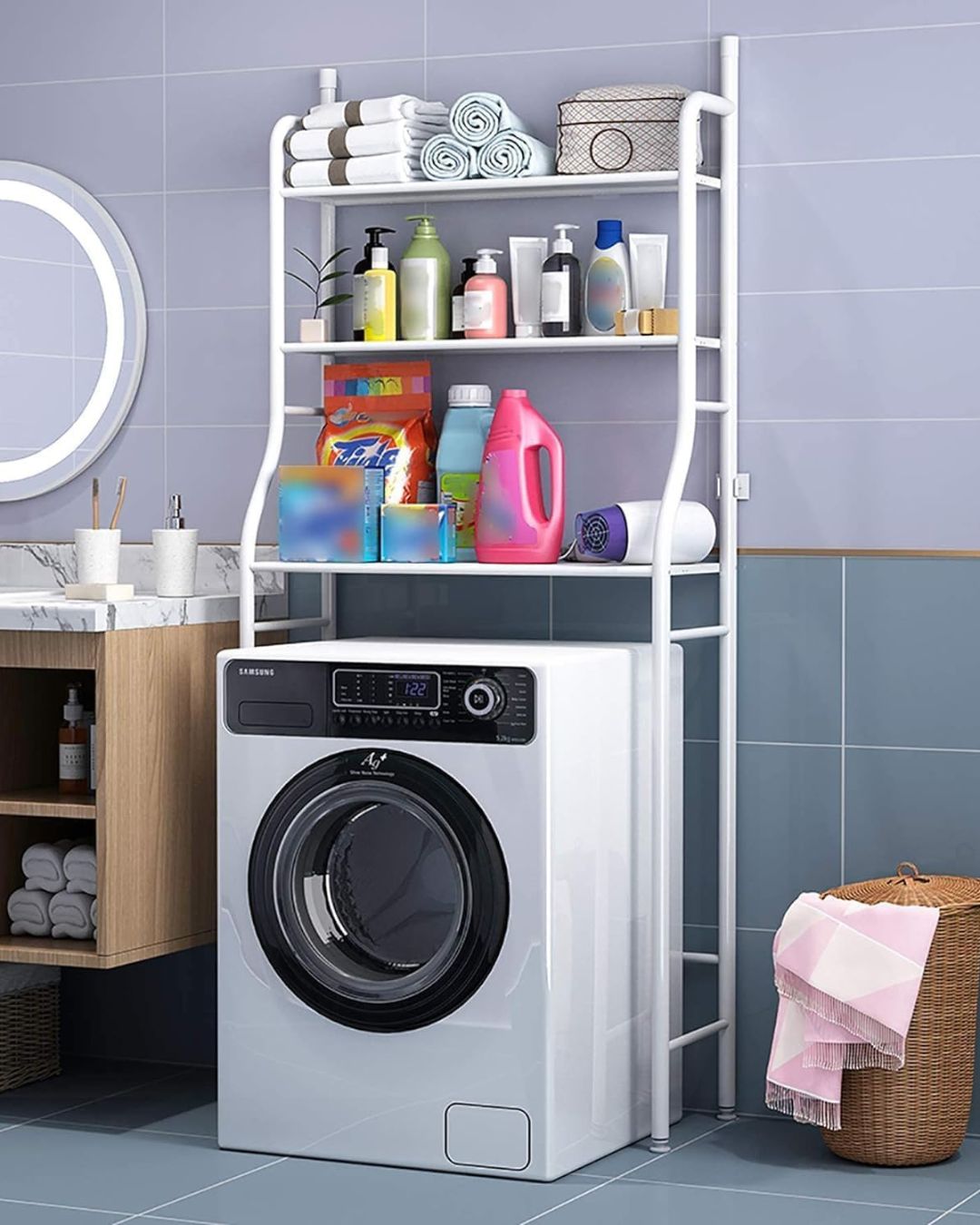 3 Layer Over The Washing Machine Storage Rack