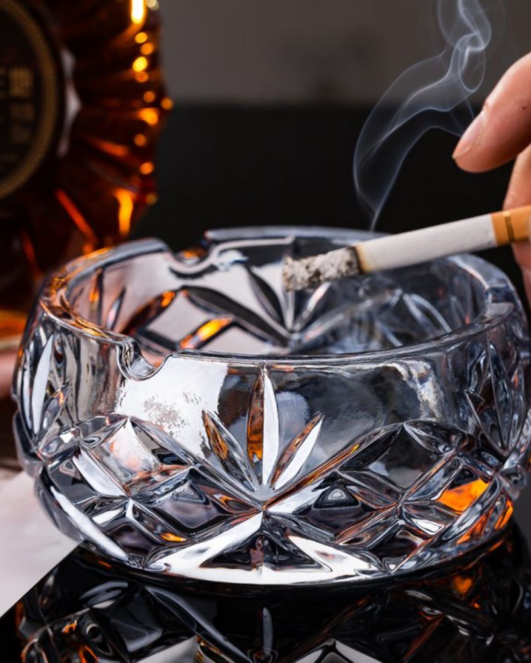 Glass Round Crystal Ashtray