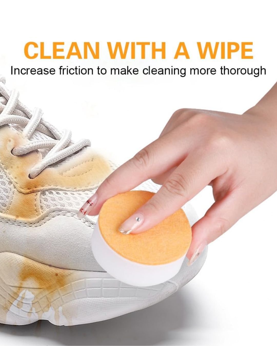 Dual-Sided Sponge for Whitening Shoes