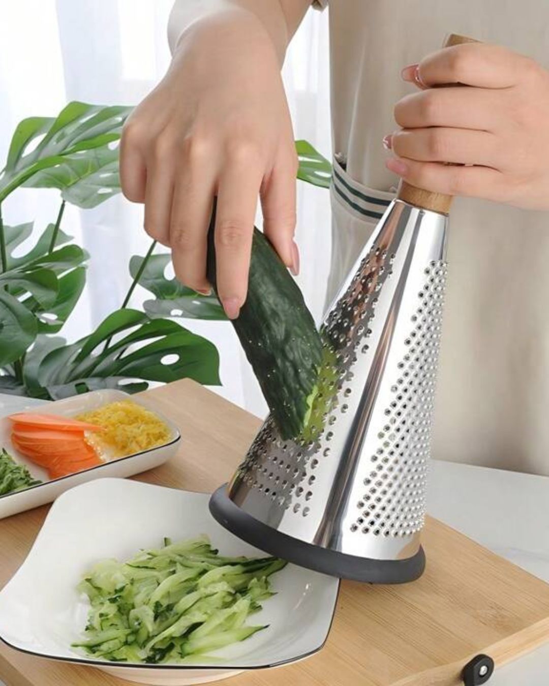 Cone Grater with Wooden Handle