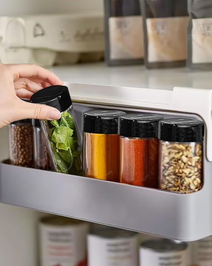 Retractable Spice Rack Organizer with 6 Jars
