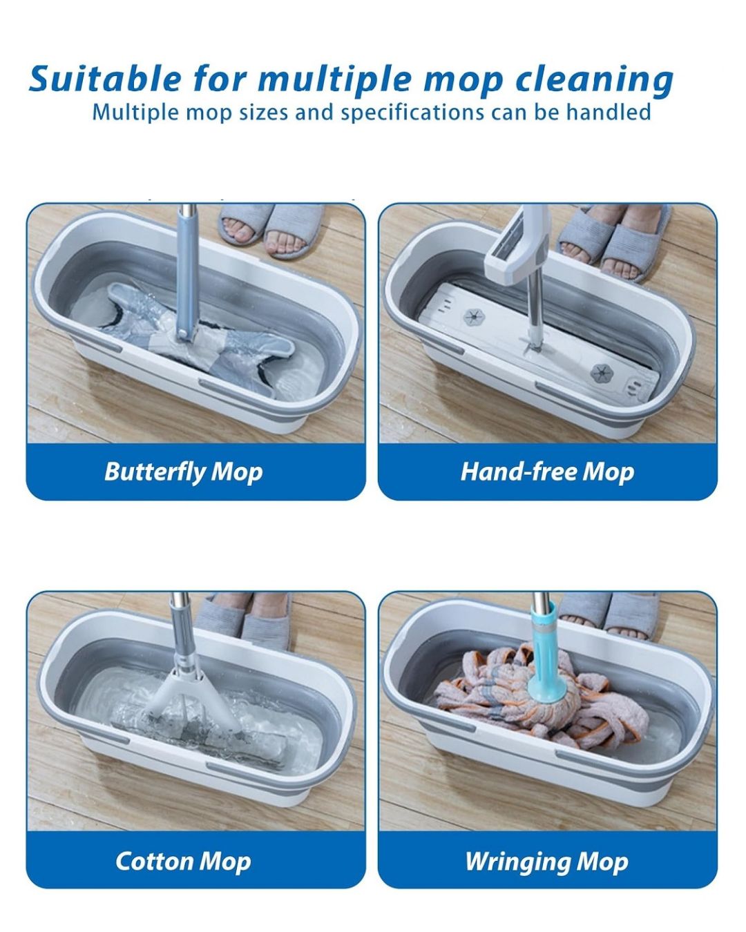 Collapsible Large Flat Mop Bucket