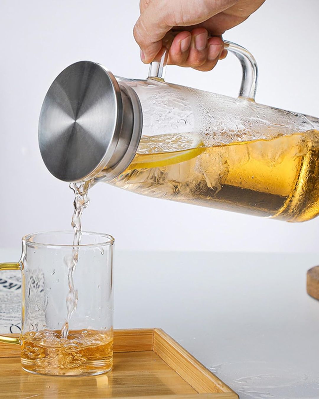 1.5L Glass Pitcher with Stainless Steel Lid