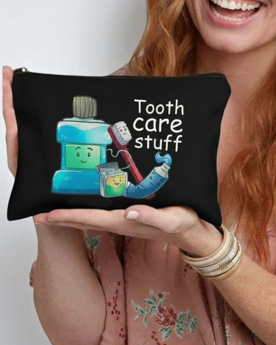 Dental Care Themed Canvas Pouch