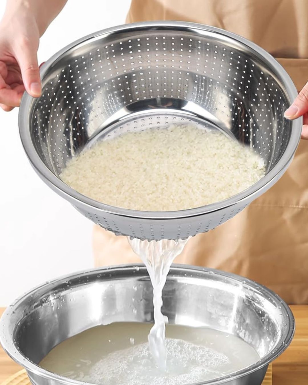 Multifunction Stainless Steel Basin with Strainer Set