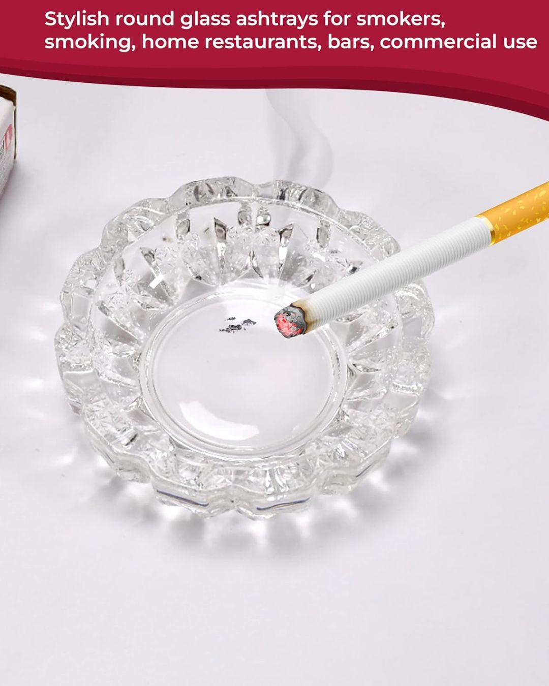 Round Crystal Glass Smoking Ashtray