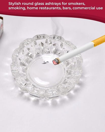 Round Crystal Glass Smoking Ashtray