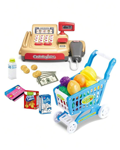 Supermarket Cash Register with Shopping Cart