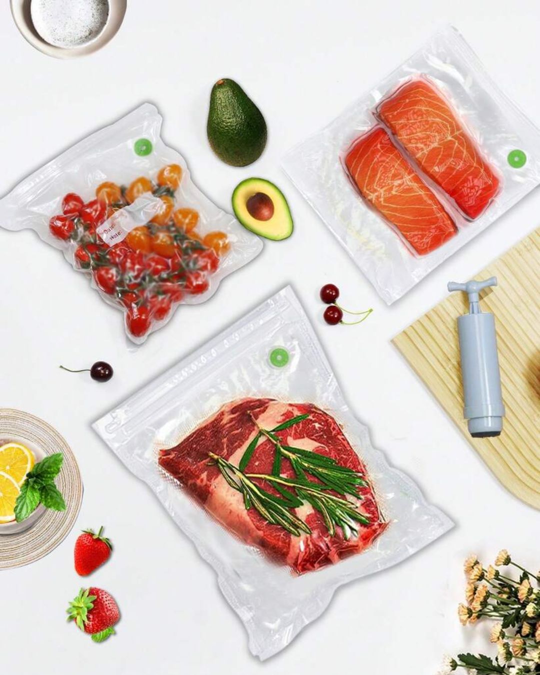 Reusable Vacuum Sealer Bags with Manual Pump