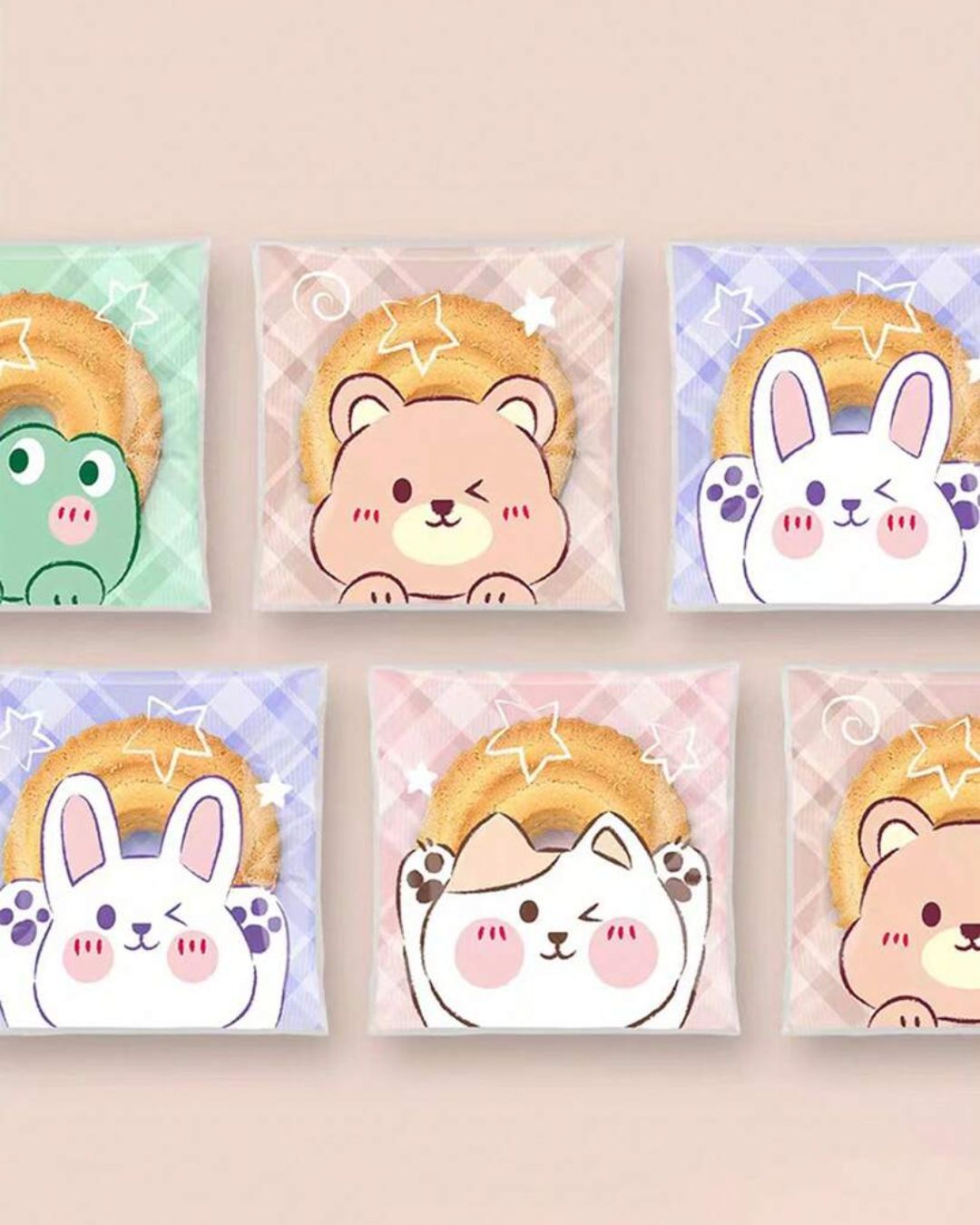 Self Adhesive Animal Cookie Bags