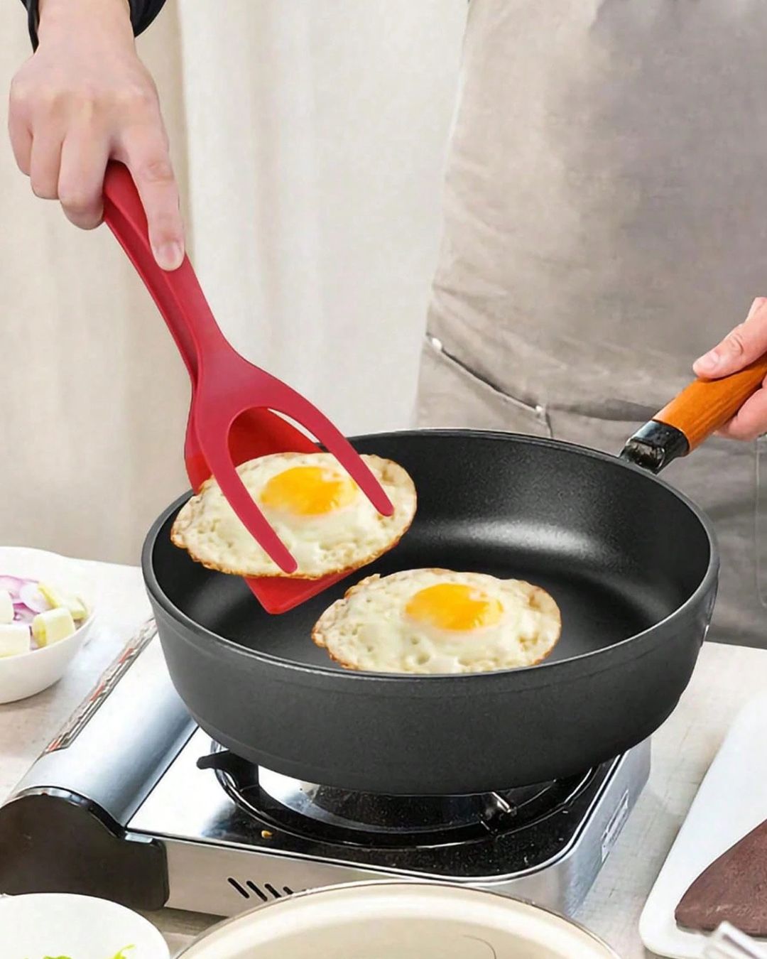2 In 1 Frying Spatula Tong