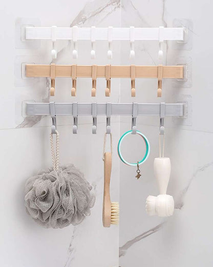 Adhesive 6-Adjustable Slider Hooks