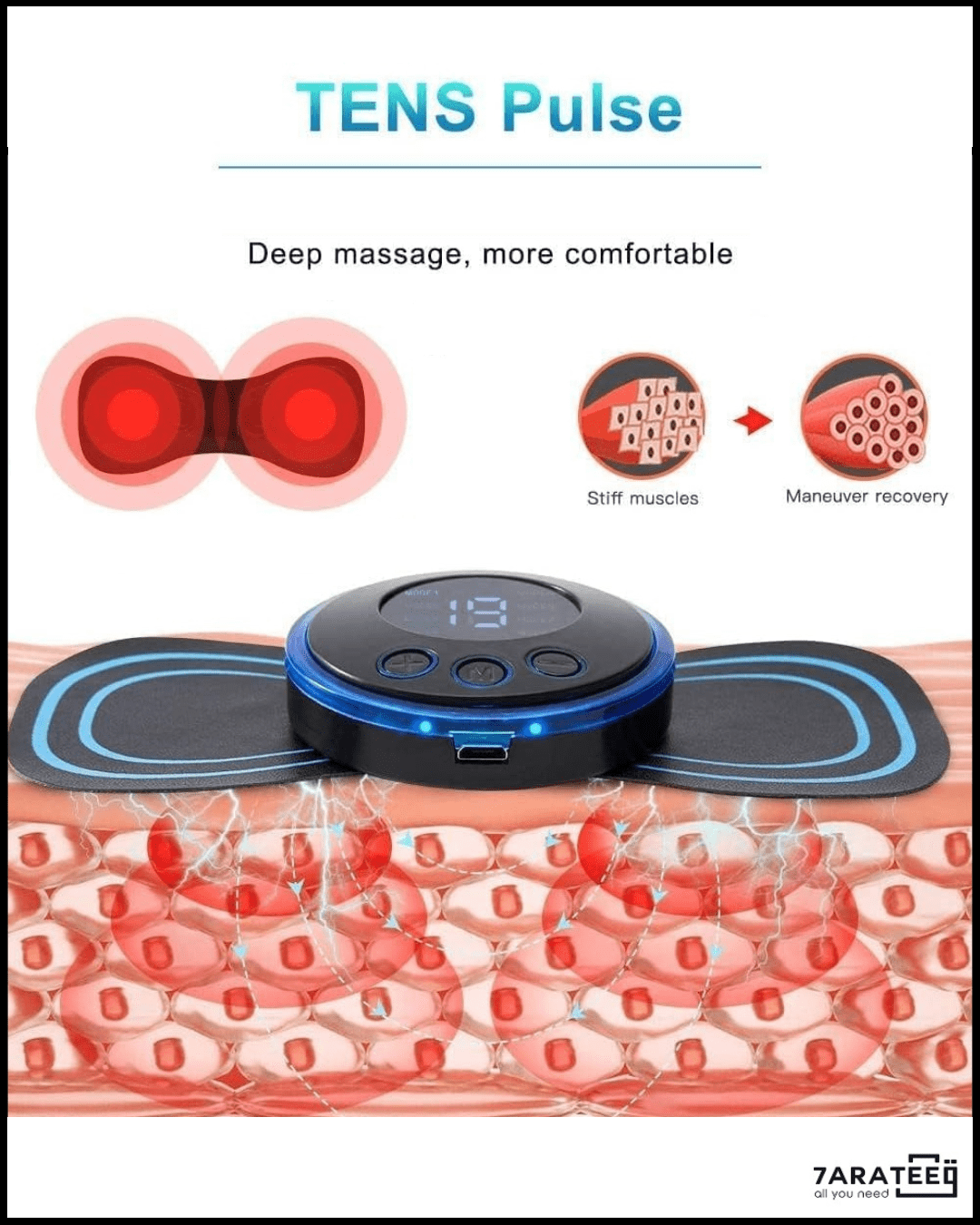 EMS Mini Portable Electric Neck, Back &amp; Body Pain Relief Massager