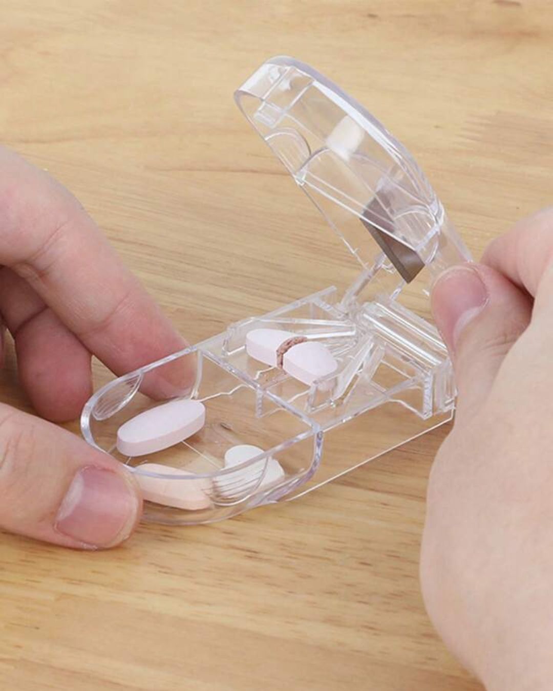 Portable Medication Storage Box with Integrated Pill Cutter