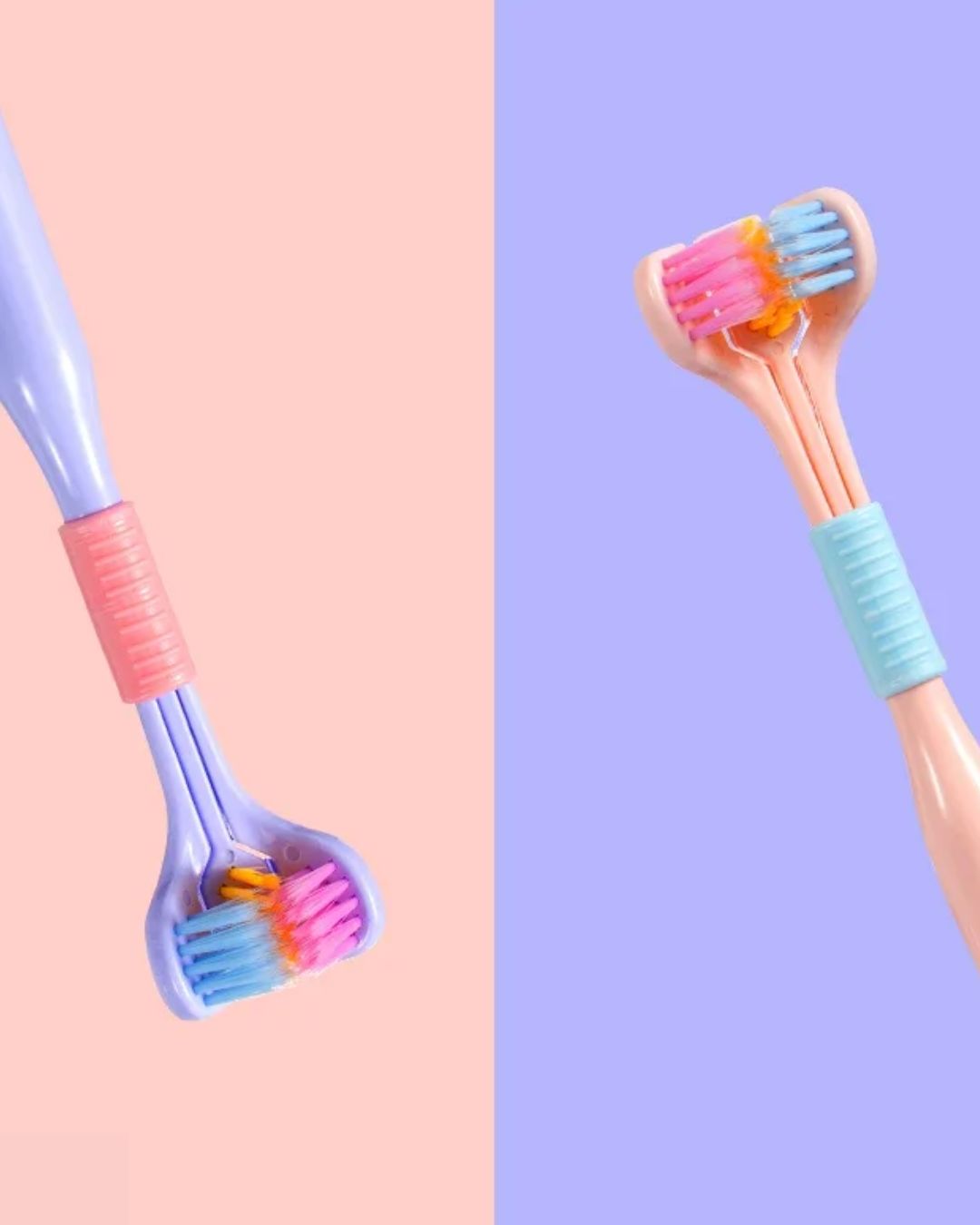 V-Shaped Three-Sided Toothbrush
