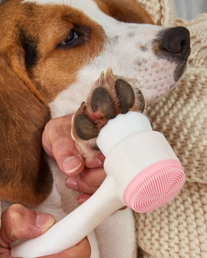Two-Tone Soft Silicone Dog Paw Cleaning Brush