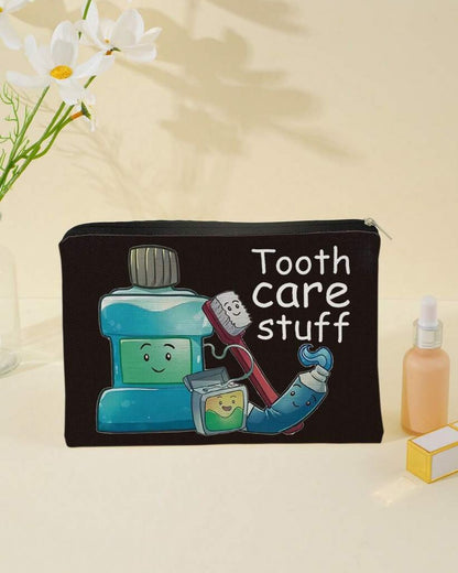 Dental Care Themed Canvas Pouch