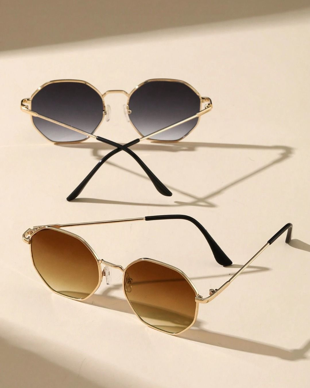 Classic Metal Geometric Frame Sunglasses