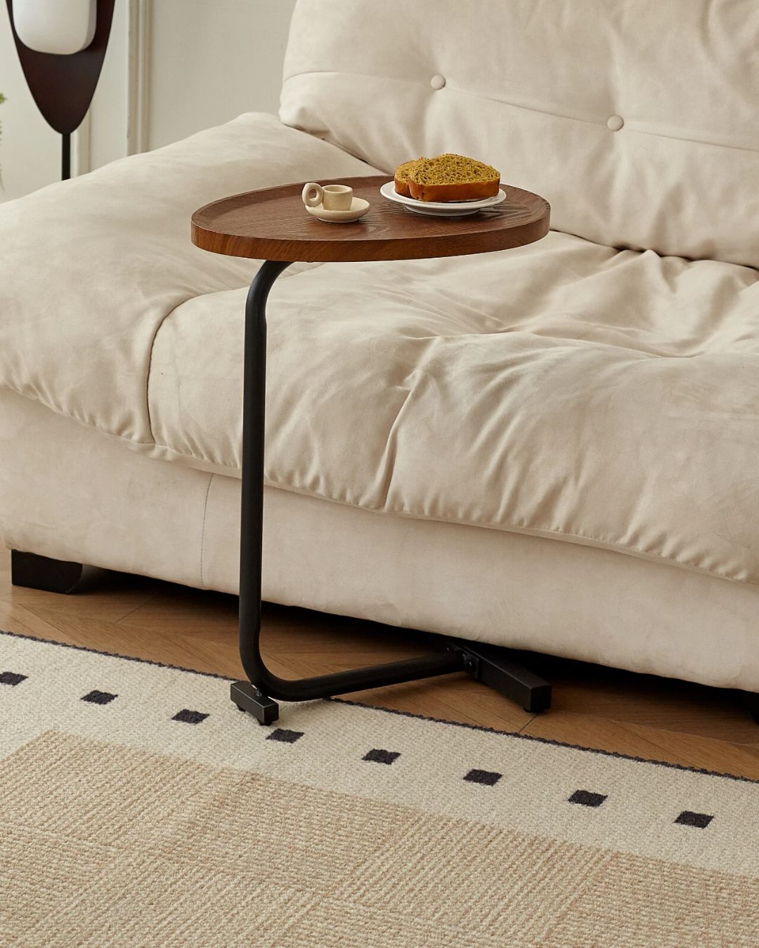 C-Shaped End Table for Couch