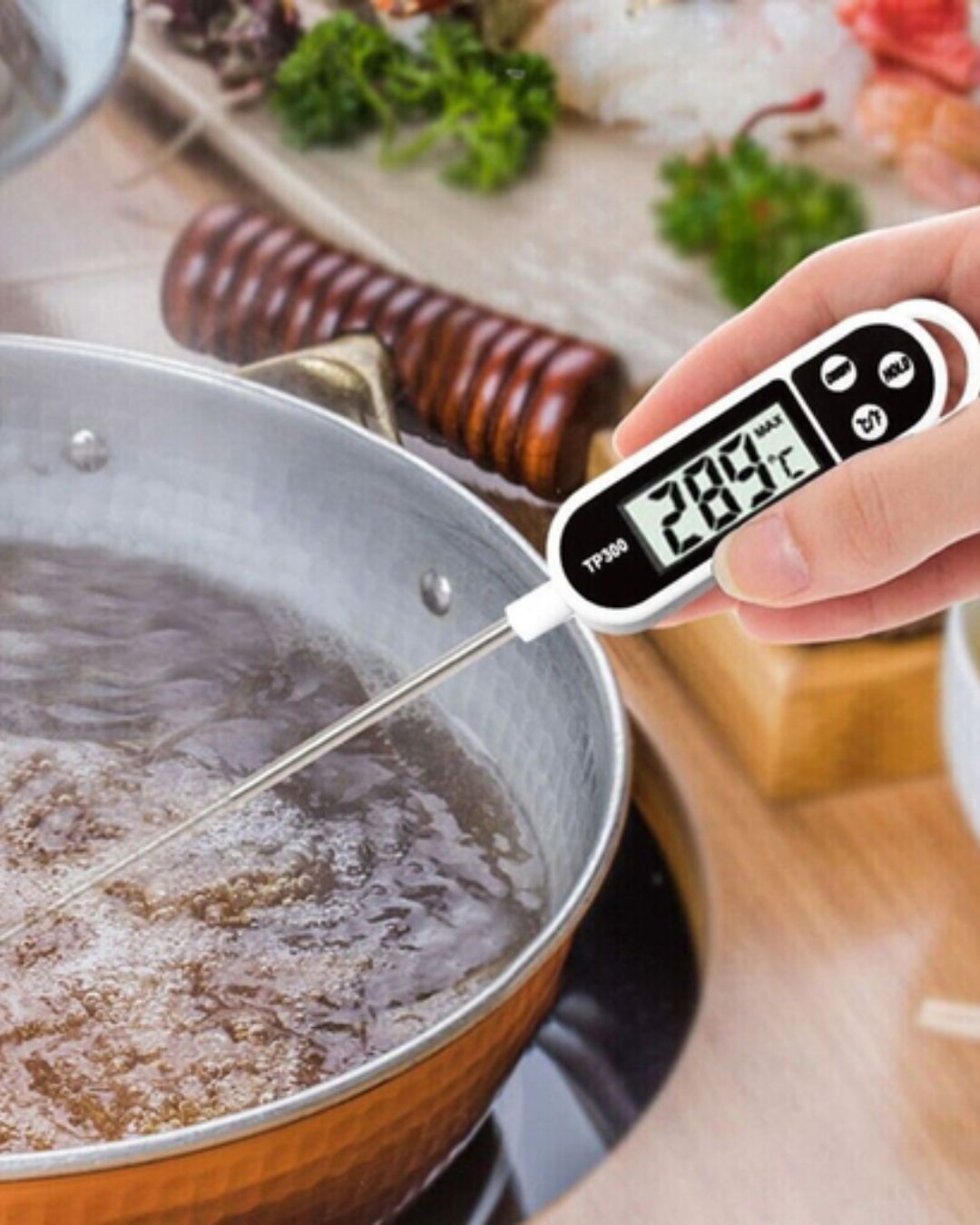 Digital Food Thermometer with LCD Display