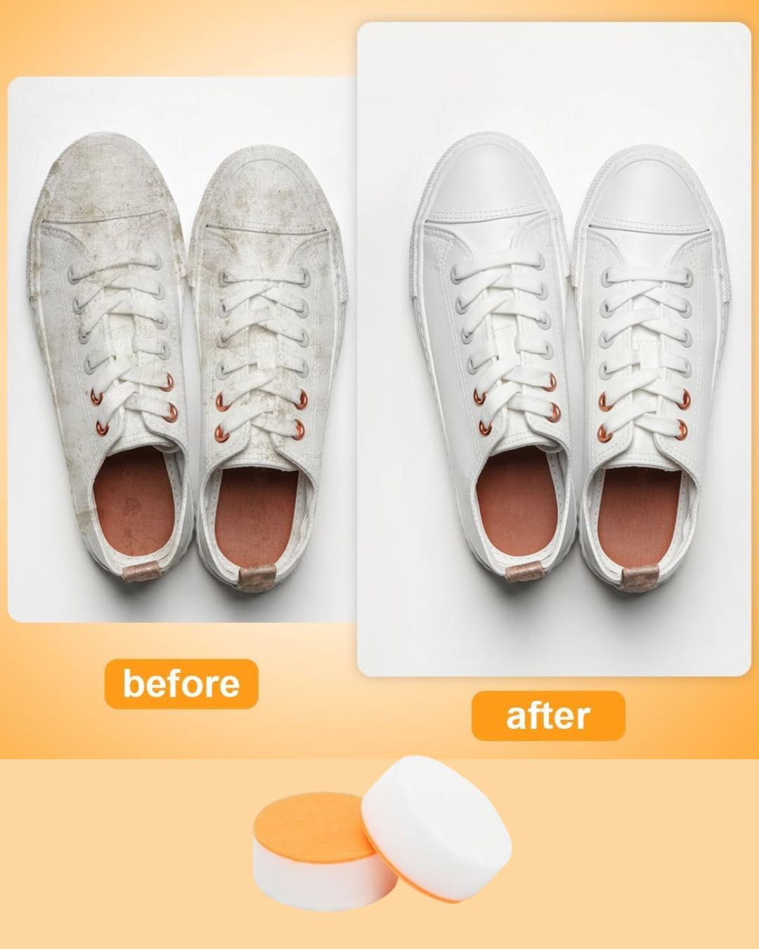 Dual-Sided Sponge for Whitening Shoes
