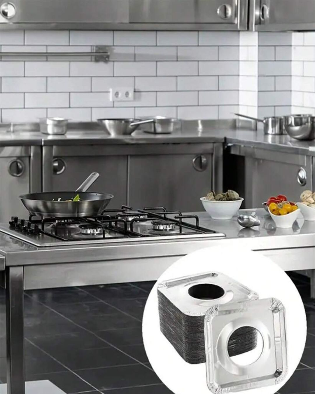 Square Aluminum Foil Gas Burner Liner