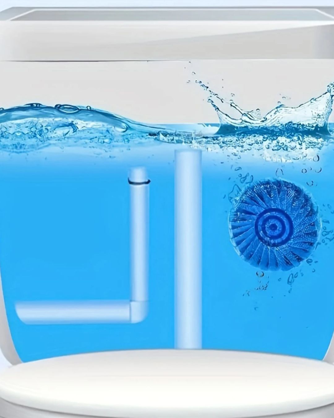 Blue Tablet Flush Tank