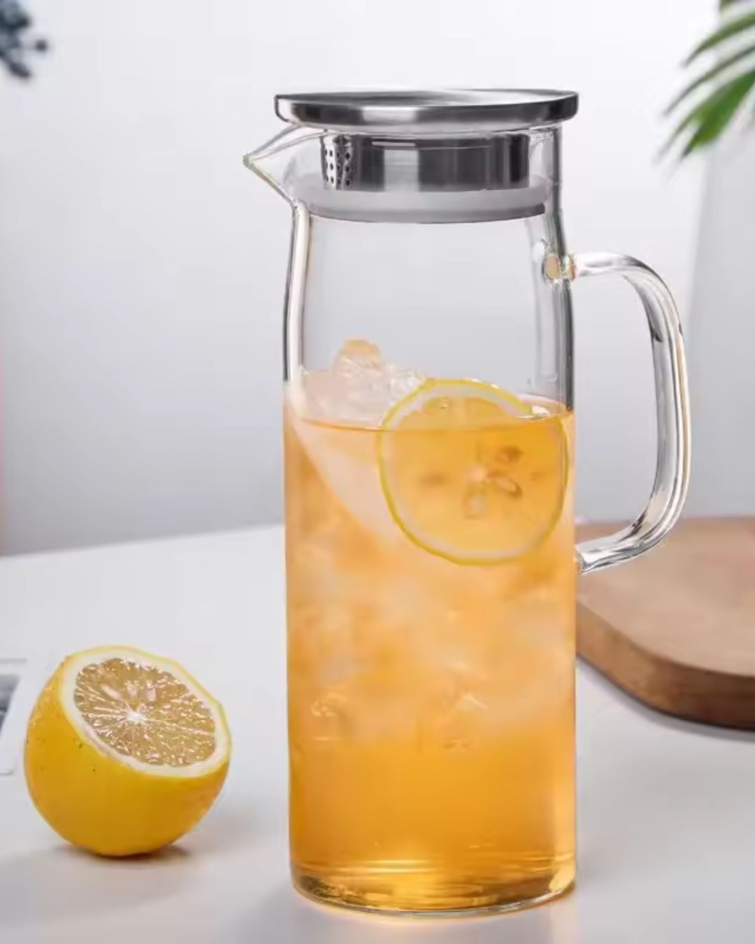 1.5L Glass Pitcher with Stainless Steel Lid