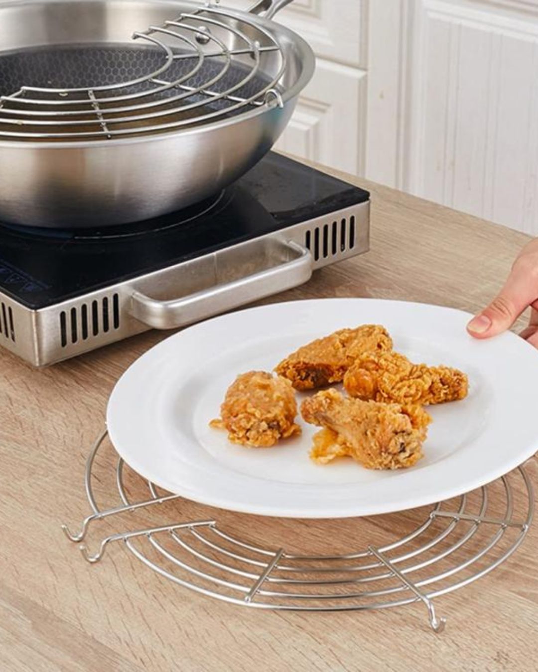 Stainless Steel Half Round Oil Draining Rack