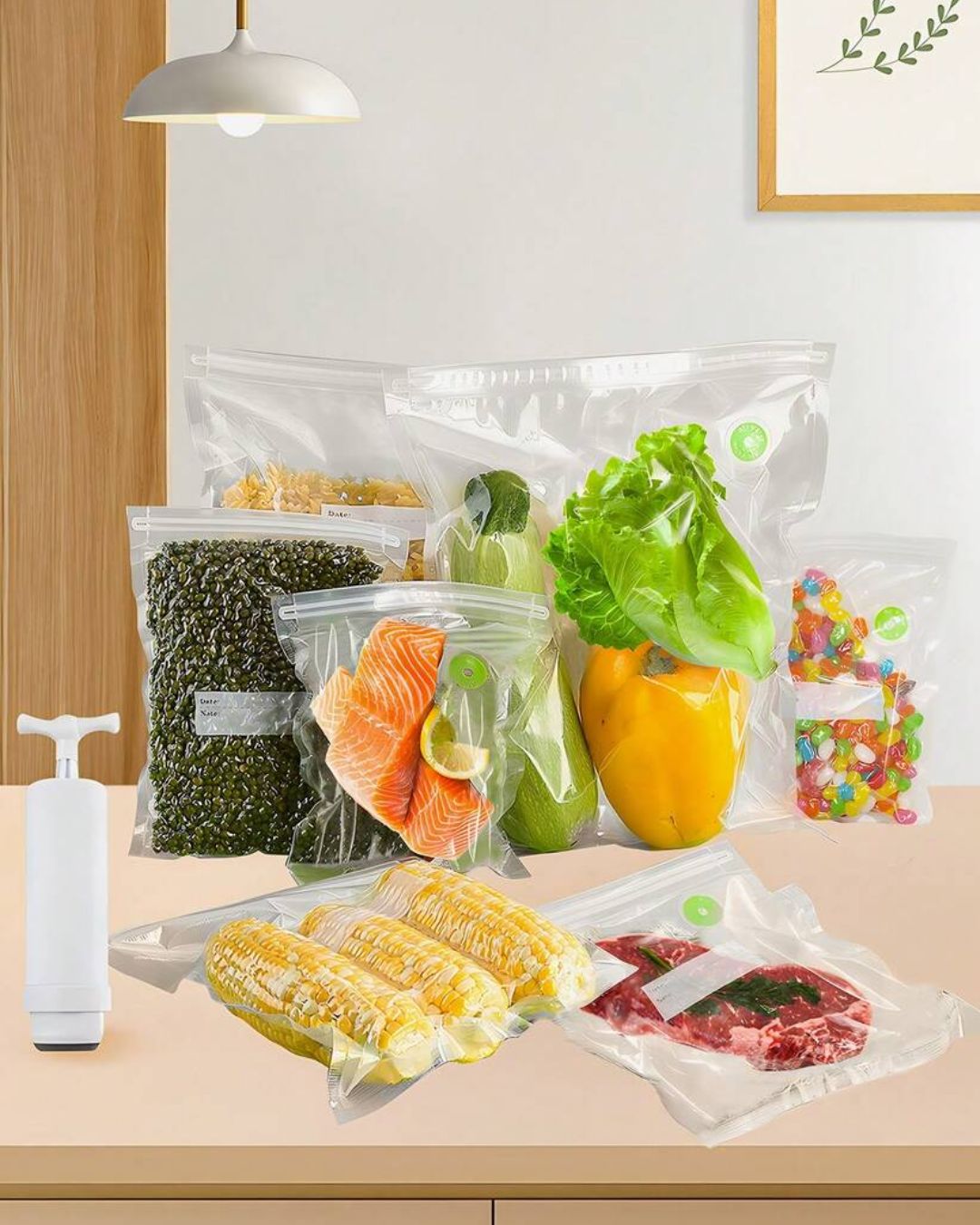 Reusable Vacuum Sealer Bags with Manual Pump