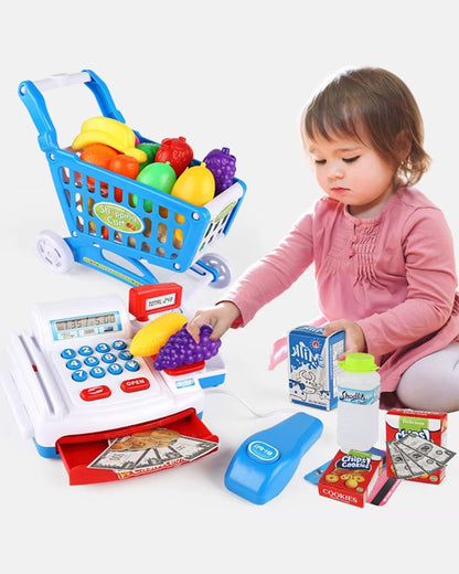 Supermarket Cash Register with Shopping Cart