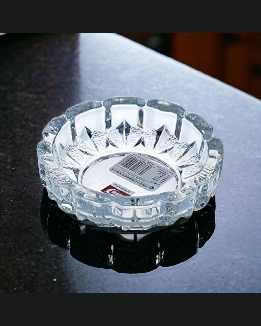 Round Crystal Glass Smoking Ashtray