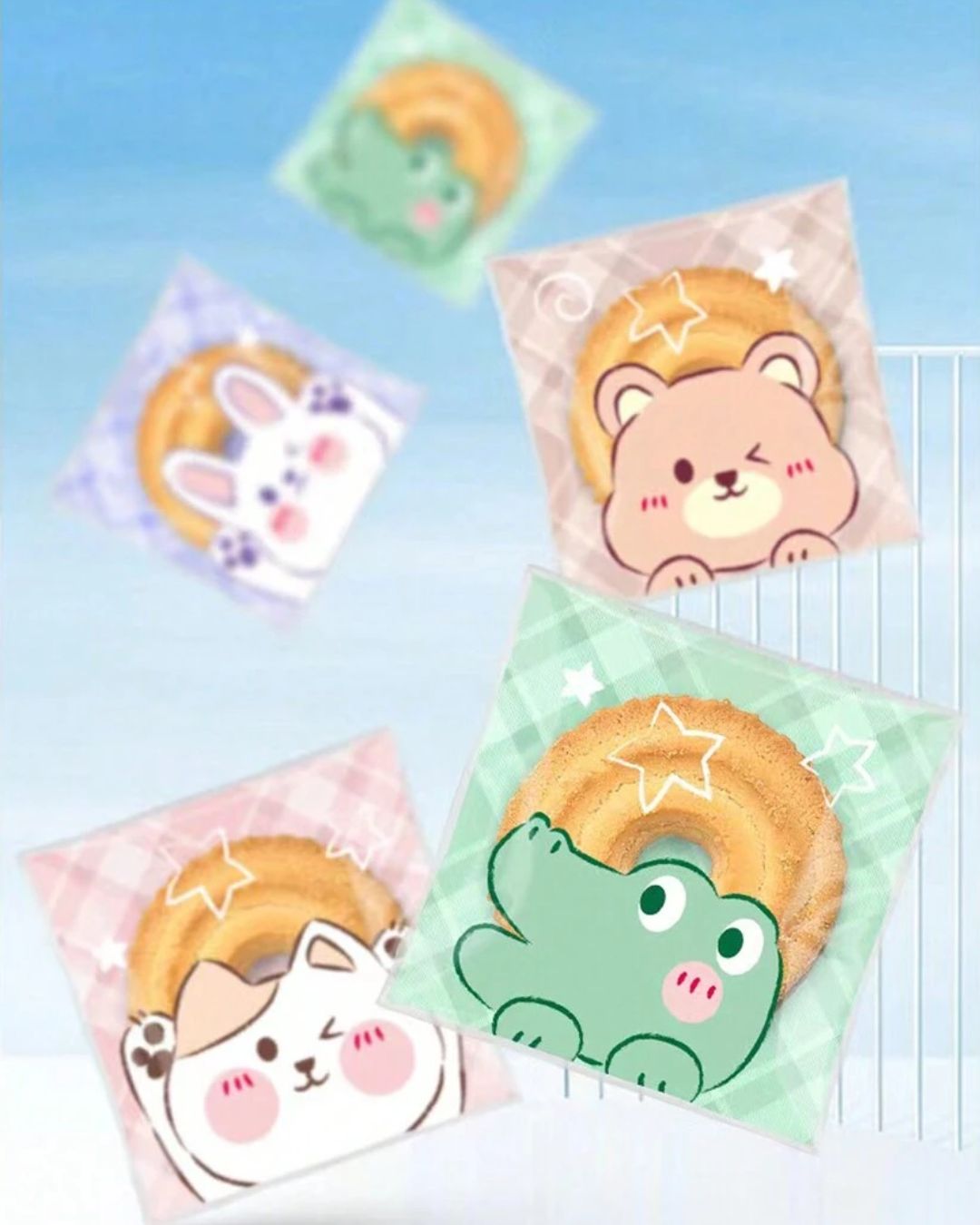 Self Adhesive Animal Cookie Bags