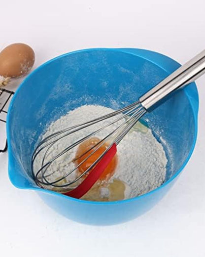2-in-1 Stainless Steel Whisk with Integrated Bowl Scraper