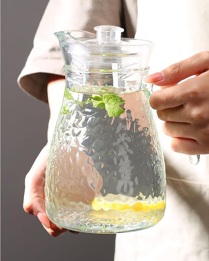 Textured Glass Jug and Tumbler Set of 5