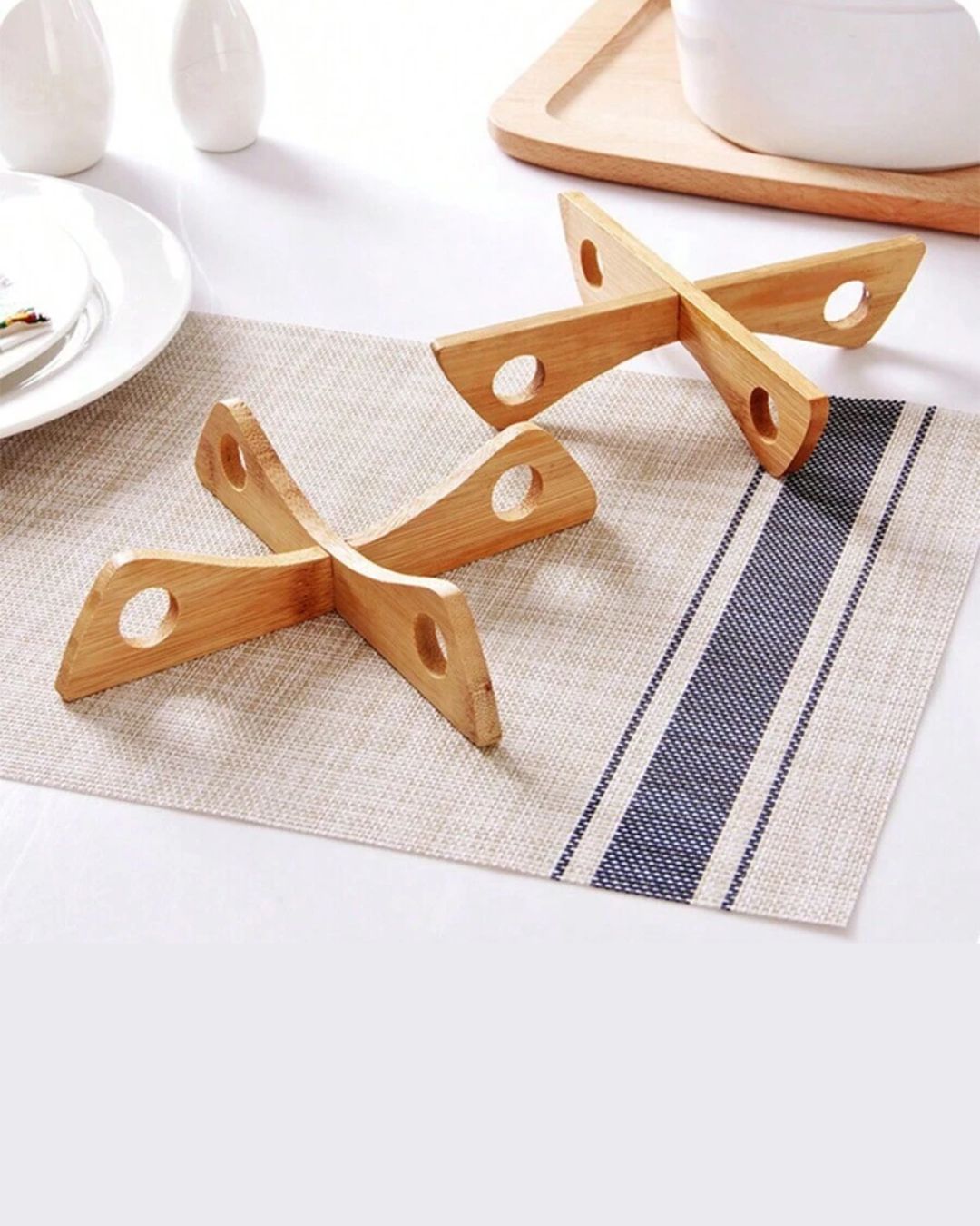 Bamboo Cross Pot Stand