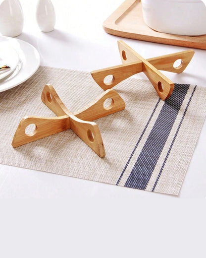 Bamboo Cross Pot Stand