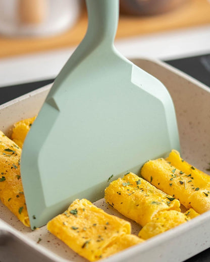 Silicone Wide Spatula Turner with Wooden Handle
