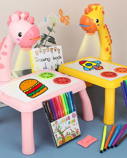 LED Projector Giraffe Drawing Table
