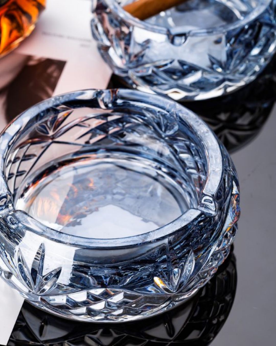 Glass Round Crystal Ashtray