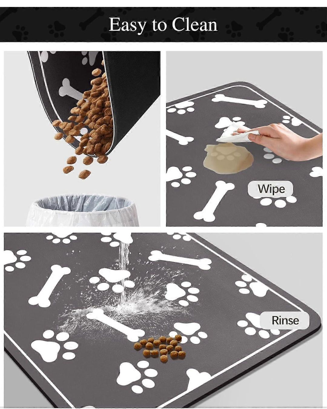 Paw Printed Pet Meal Mat