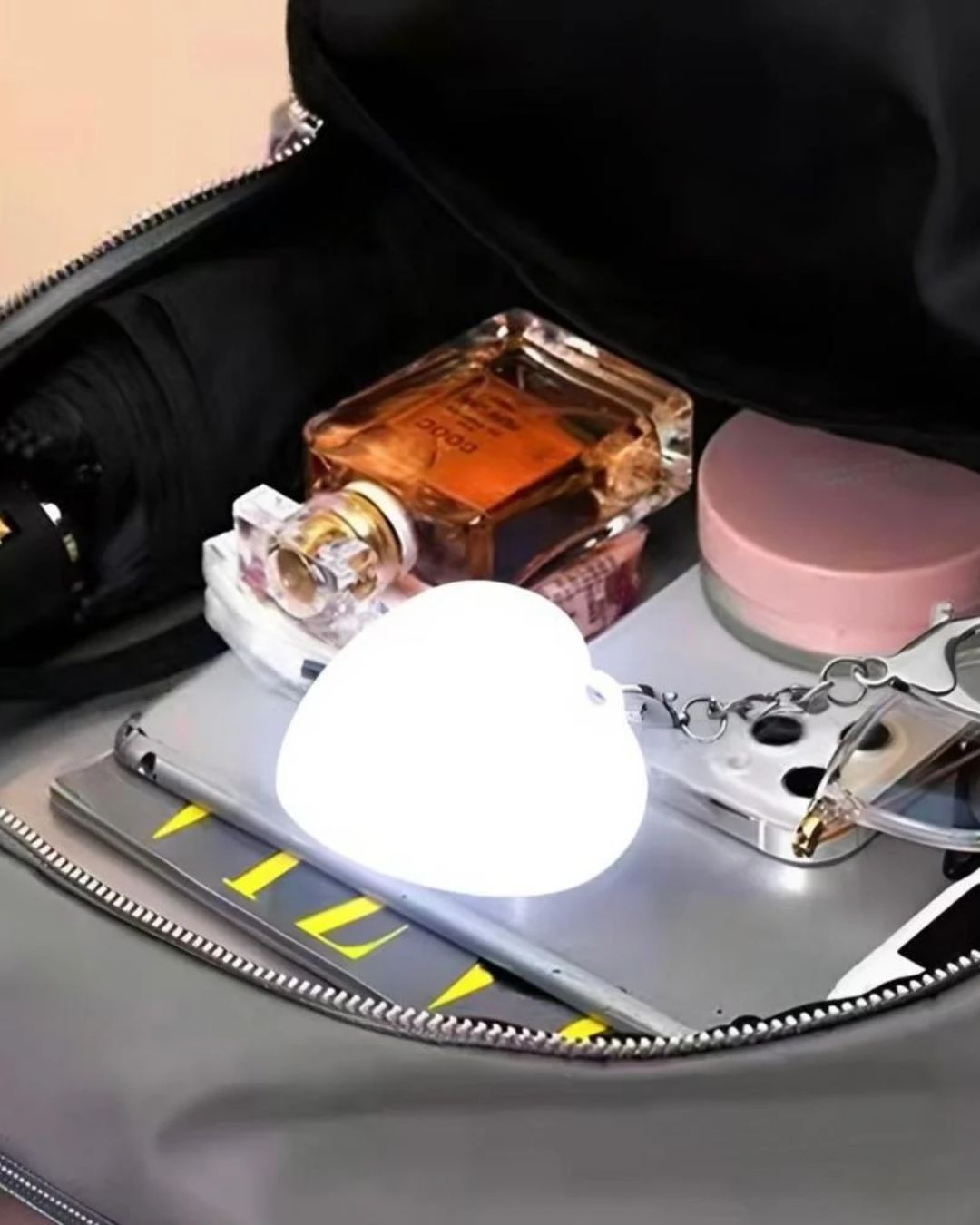 Heart-Shaped LED Keychain with Touch Control