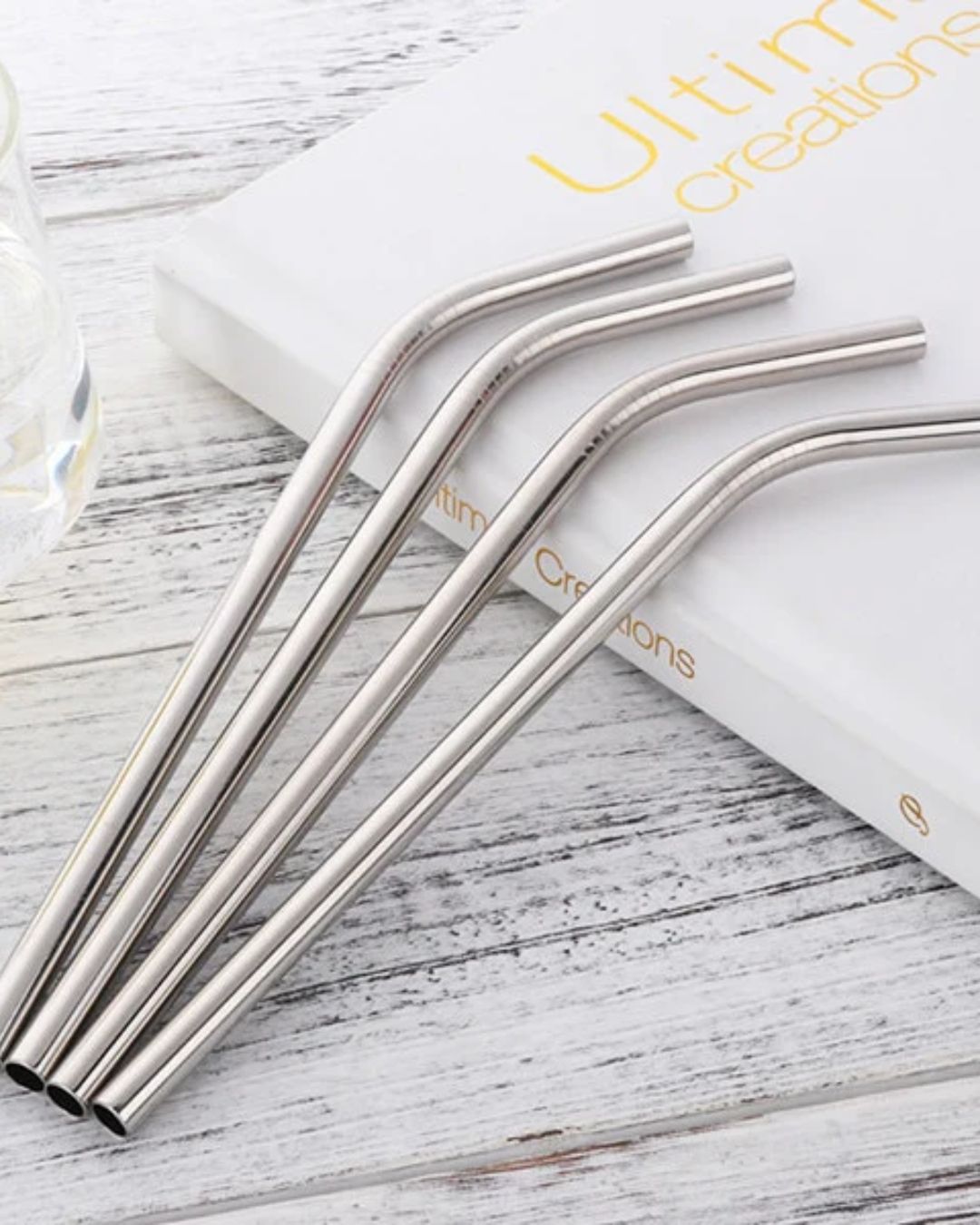 Bent Stainless Steel Straw Set with Brush