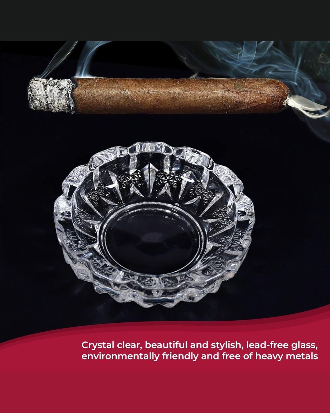 Round Crystal Glass Smoking Ashtray