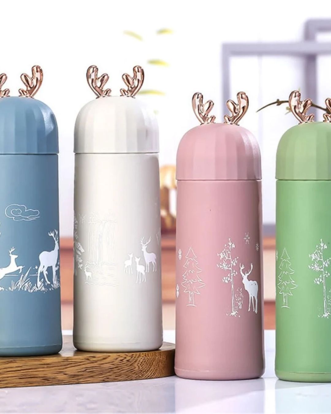 Reindeer Shape Glass Water Bottle